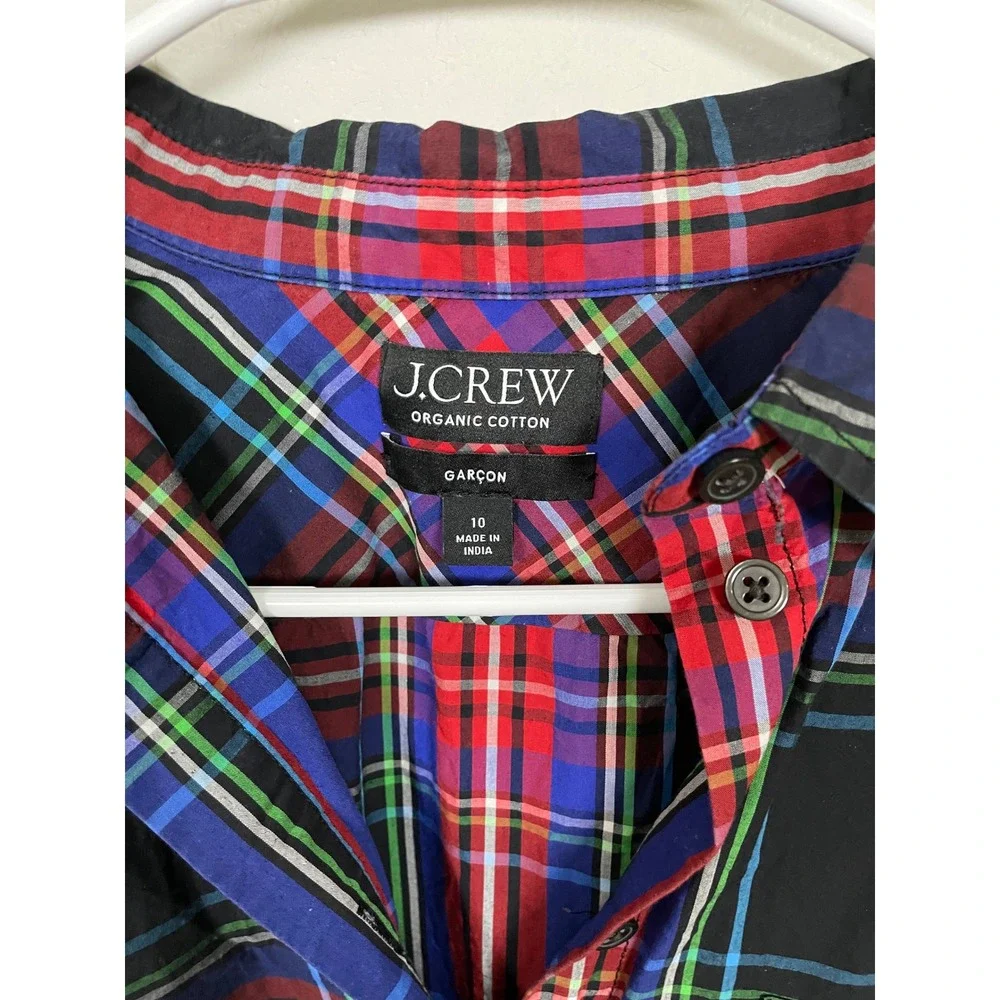J.Crew Garcon Classic Shirt in Stewart Tartan‎ Cotton Poplin Size 10
